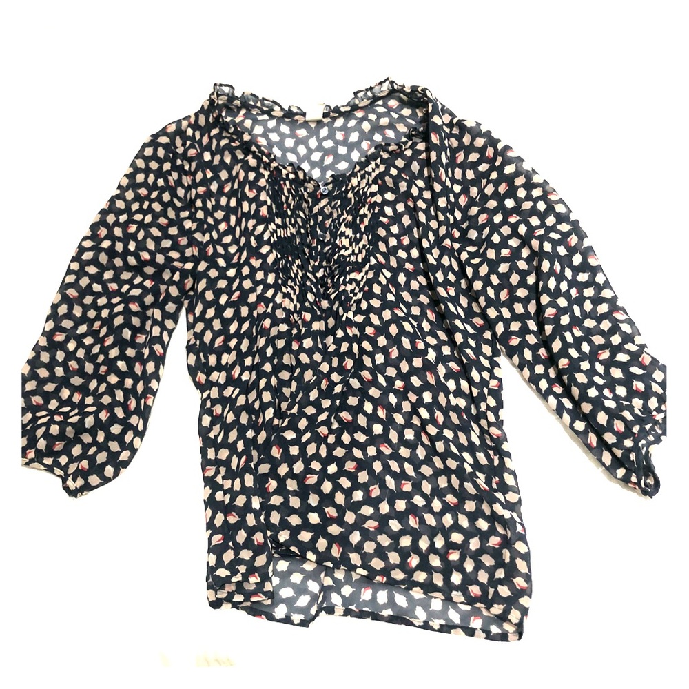 M navy blouse